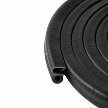 Load image into Gallery viewer, Trim Seal with Side Bulb | PVC Plastic Trim with EPDM Rubber Bulb Seal | Fits 1/4” Edge, 3/8” Bulb Seal Diameter
