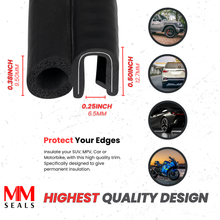 Load image into Gallery viewer, Trim Seal with Side Bulb | PVC Plastic Trim with EPDM Rubber Bulb Seal | Fits 1/4” Edge, 3/8” Bulb Seal Diameter

