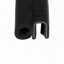 Load image into Gallery viewer, Trim Seal with Side Bulb | PVC Plastic Trim with EPDM Rubber Bulb Seal | Fits 1/4” Edge, 3/8” Bulb Seal Diameter
