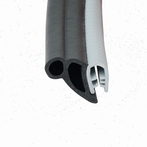 Light Gray Door Rubber Seal Large Grip Range 61/64" Bulb Height x 17/64 Grip Range x 43/64" U Height