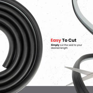 Light Gray Door Rubber Seal Large Grip Range 61/64" Bulb Height x 17/64 Grip Range x 43/64" U Height