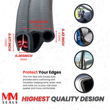 Load image into Gallery viewer, Double Bulb Rubber Seal – EPDM Foam Weatherstrip for Doors, Windows, Cars, Trucks, RVs &amp; Boats – Noise-Reducing, Windproof &amp; Waterproof Gasket
