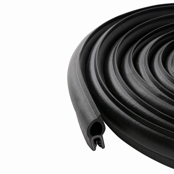 Trim Seal with Top Bulb – Car Rubber U-Channel Gasket for Weatherproof Sealing – Automotive, RV, Boat, and Industrial Edge Protection Bulb Diameter: 0.51 inch (13mm), Grip Range: 0.039 to 0.12 inch (1-3mm)