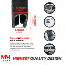 Load image into Gallery viewer, Edge Trim Black Large Fits edge thickness up to 0.16 inch (4mm), Leg Length 0.65 inch (16.5mm)

