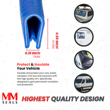 Load image into Gallery viewer, Blue Edge Trim Black Large Fits edge thickness up to 0.16 inch (4mm), Leg Length 0.65 inch (16.5mm)

