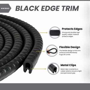 Edge Trim Black Small, Fits Metal Edge 1/16 to 1/8 inch