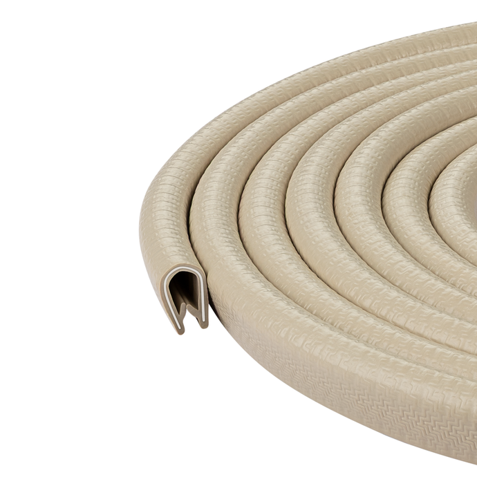 Beige Car Door Protector U Shape - Edge Trim - Beige Door Edge Guard - Black Car Guards - and Protective Strip for Car Door Entry and Protection