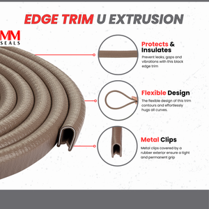 Brown Car Door Protector U Shape - Edge Trim - Door Edge Guard - Black Car Guards - and Protective Strip for Car Door Entry and Protection