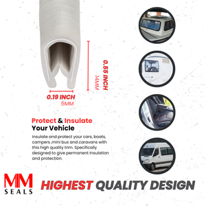 White Edge Trim Black Large Fits edge thickness up to 0.16 inch (4mm), Leg Length 0.65 inch (16.5mm)