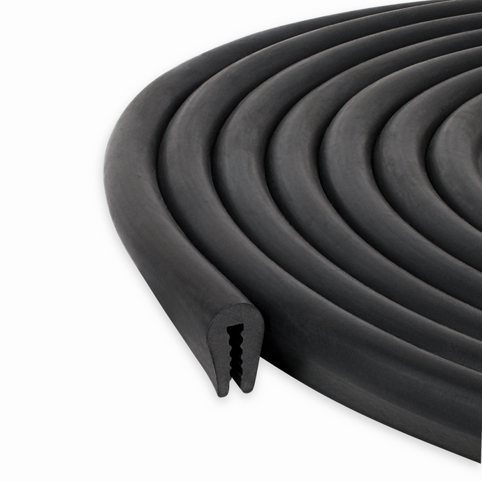Rubber U Channel Edge Trim – Flexible Weather-Resistant Metal Edge Protector for Cars, RVs, Boats & Toolboxes – U-Shaped Gasket with Shock-Absorbing & Anti-Vibration Seal Fits Edge up to 1/16 inch (1.6 mm)