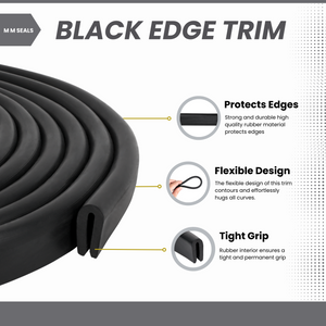M M SEALS D044 M M SEALS D044 Black U Channel Edge Trim Seal EPDM 17/32" high x 3/32" Wide