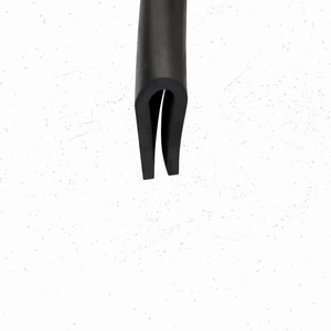 Black U Channel Edge Trim Seal EPDM Height 0.66" (17 MM) X 0.11" (3 MM) Grip range
