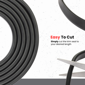 Black U Channel Edge Trim Seal EPDM Height 0.66" (17 MM) X 0.11" (3 MM) Grip range