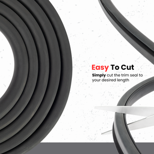 Car Window Rubber S-Style Glass Seal – EPDM Weatherstrip for Windshields & Side Windows – Fits 13/64" Glass, 1/8" Panel – Flexible Gasket for Cars