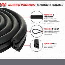 Load image into Gallery viewer, Heavy-Duty Windshield Rubber Seal for Tractor &amp; Heavy Equipment | EPDM Locking Gasket for Stationary Glass | Durable Weatherstrip for Agricultural Machinery &amp; Construction Vehicles
