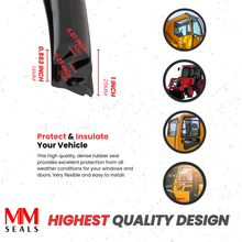 Load image into Gallery viewer, Heavy-Duty Windshield Rubber Seal for Tractor &amp; Heavy Equipment | EPDM Locking Gasket for Stationary Glass | Durable Weatherstrip for Agricultural Machinery &amp; Construction Vehicles
