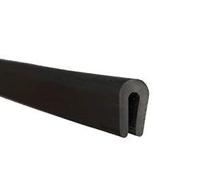 Black U Channel Edge Trim Cover Rubber Seal EPDM 11/32" High x 3/16" Wide (20 Feet)