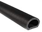 M M SEALS A074 D-Shape Weather Stripping Door Seal Hollow Black with Self Adhesive 3/8" Height x 19/32" Width