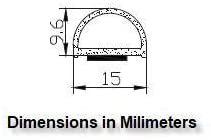 Load image into Gallery viewer, M M SEALS A074 D-Shape Weather Stripping Door Seal Hollow Black with Self Adhesive 3/8&quot; Height x 19/32&quot; Width
