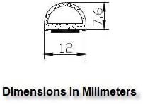 MM SEALS A091 D型ウェザーストリップドアシール 中空ブラック 自己粘着付き 高さ19/64インチ x 幅15/32インチ