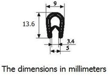 Load image into Gallery viewer, Blue Edge Trim Standard Size U Extrusion | U Height: 17/32&quot;, Grip Range: 3/64&quot; - 9/64&quot;
