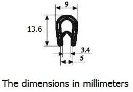 Blue Edge Trim Standard Size U Extrusion | U Height: 17/32", Grip Range: 3/64" - 9/64"