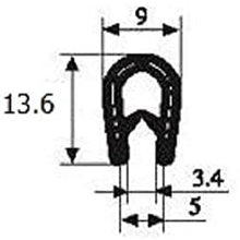 Load image into Gallery viewer, Gray Edge Trim Standard Size Fits up to 0.14 inch (3.4mm) thickness, Leg Length 0.54 inch (13.6mm)
