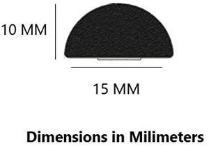 MM SEALS A094 D型ソリッドスポンジウェザーストリップドアシール中空ブラック自己粘着付き高さ0.39インチ x 幅0.59インチ