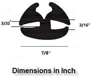 M M SEALS E009 EPDM Dense Rubber Window Locking Gasket Weather Stripping Window Seal, Tow-Piece Locking Action (Inline), Fits 3/16" Inch Glass and 3/32" Inch Panel Edge