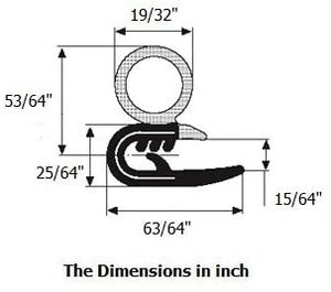 大きな脚の長さの車のドアシール、0.59インチ（15mm）の電球直径、1インチ（25mm）の脚の長さ