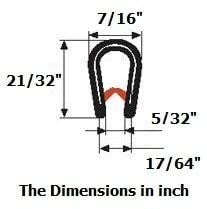 Edge Trim Dark Brown Large U Height - 21/32" U Height x 3/64" - 5/32". Grip Range