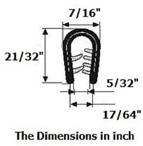 エッジトリム ブラック ラージ、エッジの厚さ 1/5 インチ (6.35 mm)、脚の長さ 0.65 インチ (16.5 mm) に適合