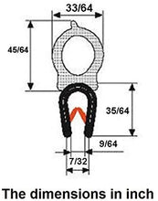 Load image into Gallery viewer, Vertical Bulb Trim Seal Bulb Height: 45/64&quot; Edge Thickness: 1/64&quot; to 9/64&quot;
