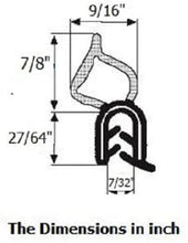 Load image into Gallery viewer, Trim Seal Vertical Bulb (Large Bulb) Lock Seal (Trunk Seal) 0.87&quot; Bulb Height X 0.039&quot; to 0.22&quot; Grip Range
