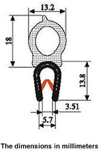 Load image into Gallery viewer, Vertical Bulb Trim Seal Bulb Height: 45/64&quot; Edge Thickness: 1/64&quot; to 9/64&quot;
