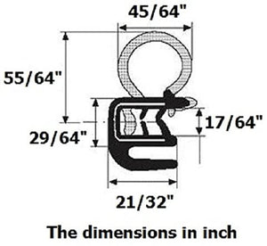 M M SEALS 11.5 Feet Door Rubber Seal Universal weatherstripping soundproofing - Length 11.5 Feet (3.5 Meter)