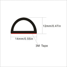 Load image into Gallery viewer, M M SEALS A098 Universal D-Shape Door Seal 0.47&quot; Height X 0.55&quot; Width Weather Stripping EPDM Rubber Seal Strip Self Adhesive Car Truck Door Window Soundproof Noise Insulation
