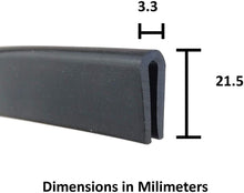 画像をギャラリービューアに読み込む, MM SEALS D045 ブラック U チャンネル エッジ トリム シール EPDM 高さ 27/32 インチ x 幅 1/8 インチ
