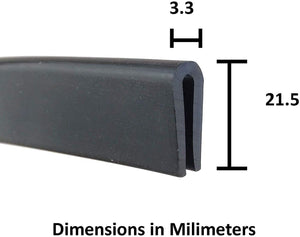 MM SEALS D045 ブラック U チャンネル エッジ トリム シール EPDM 高さ 27/32 インチ x 幅 1/8 インチ