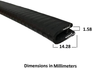 Edge Trim – Flexible, PVC Plastic Edge Protector for Sharp and Rough Surfaces – Fits 1/16” Edge, 9/16” Leg Length, Single Gripping Finger