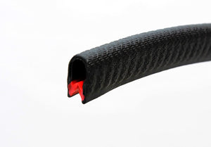 Edge Trim Black U Extrusion Medium Size | U Height: 17/32", Grip Range: 3/64" - 9/64"