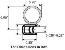 Load image into Gallery viewer, Large Bulb Trim Door Rubber Seal, 0.75 Inch (19mm) Bulb Diameter, 0.039-0.2 Inch (1-5mm) Grip Range
