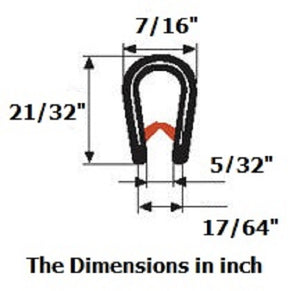 Edge Trim Black Large Fits edge thickness up to 0.16 inch (4mm), Leg Length 0.65 inch (16.5mm)