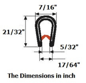 エッジトリム レッド ラージ エッジの厚さ 0.16 インチ (4mm) まで対応、脚の長さ 0.65 インチ (16.5mm)