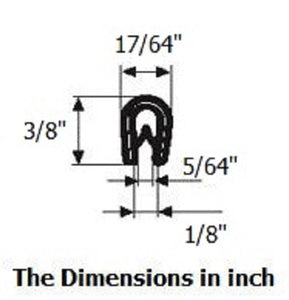 Gray Edge Trim Small Fits thickness 1/16-1/8 inch (1-3mm), Leg Length 0.04 inch (9.5mm)