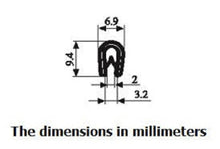 Load image into Gallery viewer, Gray Edge Trim Small Fits thickness 1/16-1/8 inch (1-3mm), Leg Length 0.04 inch (9.5mm)
