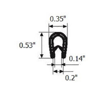 Load image into Gallery viewer, Gray Edge Trim Standard Size Fits up to 0.14 inch (3.4mm) thickness, Leg Length 0.54 inch (13.6mm)
