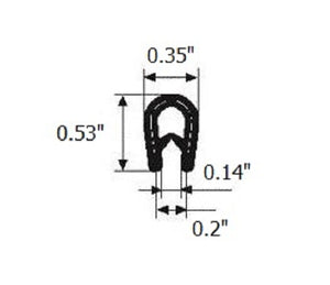 Gray Edge Trim Standard Size Fits up to 0.14 inch (3.4mm) thickness, Leg Length 0.54 inch (13.6mm)